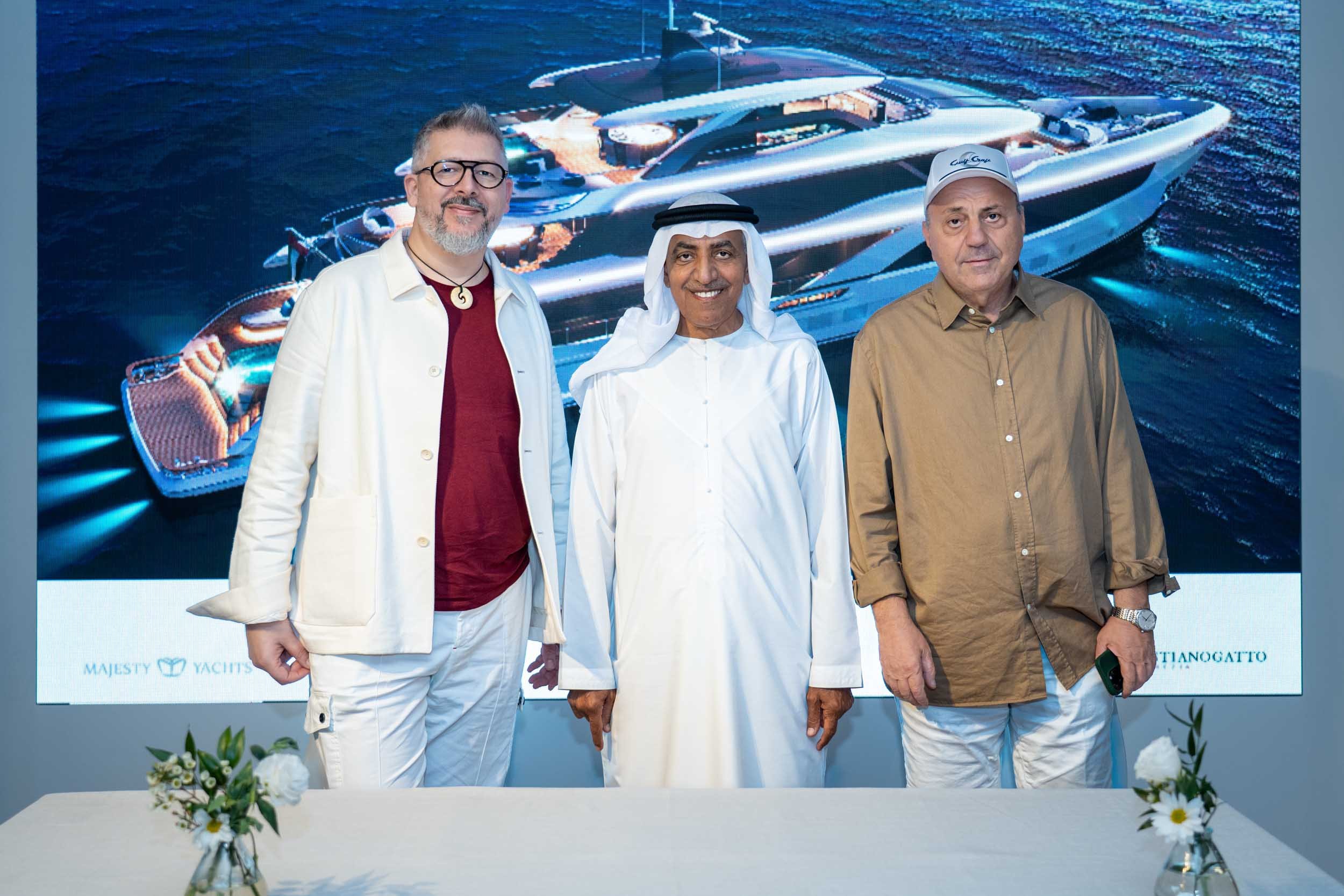 Cristiano Gatto, Moahmmed Alshaali and Samir Itani_Signing Contract for the Majesty 145_1