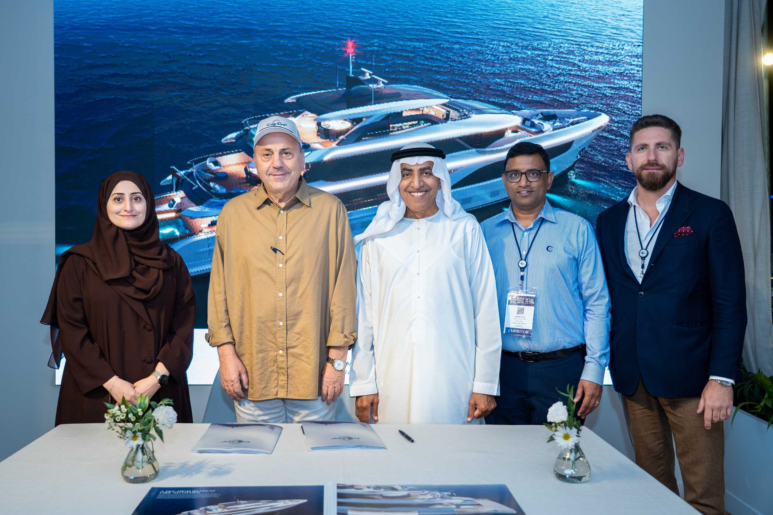 Gulf Craft Management Team and Samir Itani_Signing Contract for the Majesty 145_