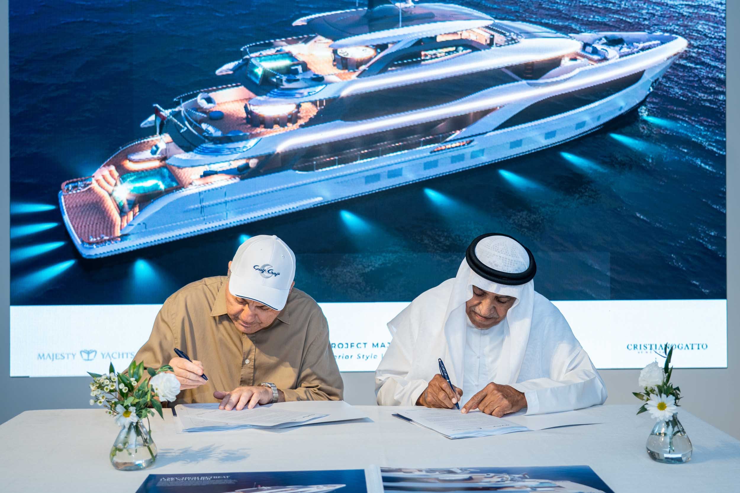 Samir Itani and Mohammed Alshaali and Samir Itani_Signing Contract for the Majesty 145_1