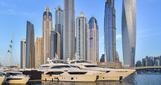 يخوت ماجستي تزين جناح جلف كرافت في معرض دبي العالمي للقوارب 2016 الذي أقيم في مارس الماضي 