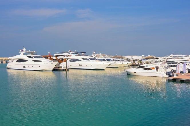 اسطول جلف كرافت خلال فعاليات معرض قطر الدولي للقوارب 2014 