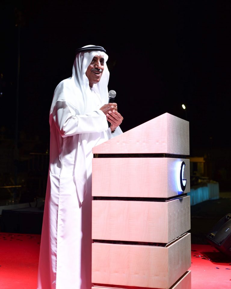 Председатель правления компании Gulf Craft, Мухаммед Альшаали, во время выступления на ежегодном дне спорта компании Gulf Craft 