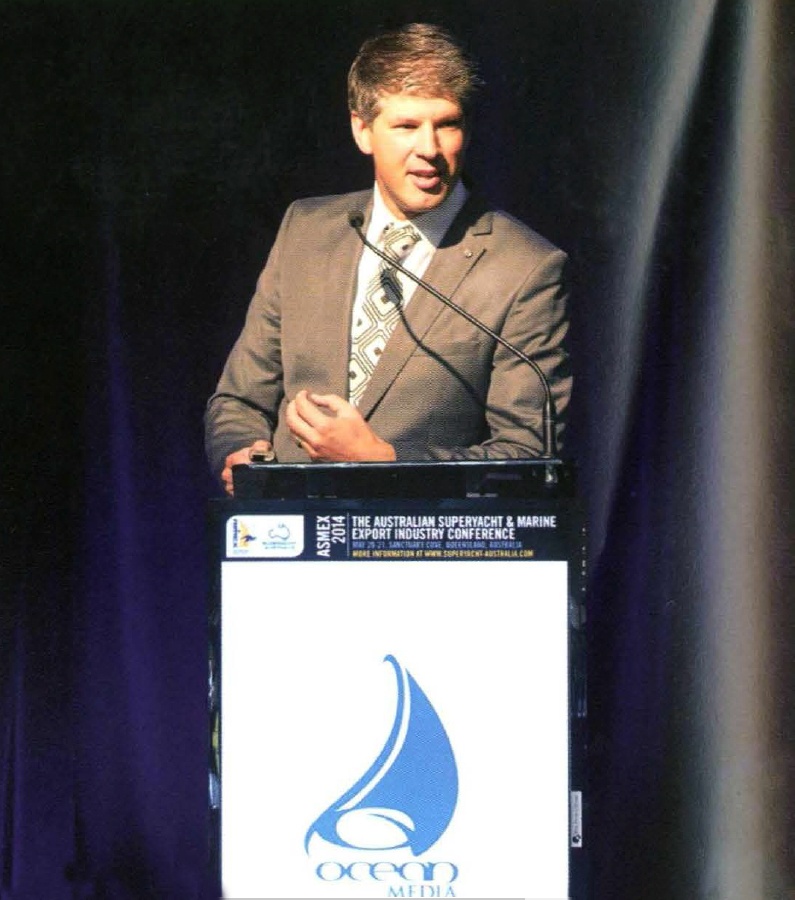 海湾游艇公司的首席执行官欧文•班普思，2014澳大利亚超级游艇及船舶展的主要发言人之一。