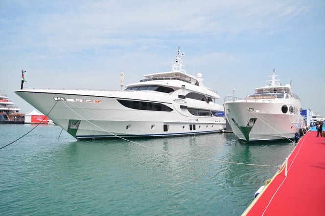 Majesty 135 and Majesty 105 on display at the Dubai International Boat Show