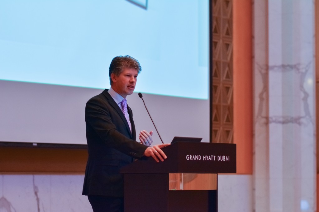 Эрвин Бампс, исполнительный директор компании Gulf Craft, на конференции, посвященной закону ОАЭ "О яхтах" в Grand Hyatt Hotel в Дубае