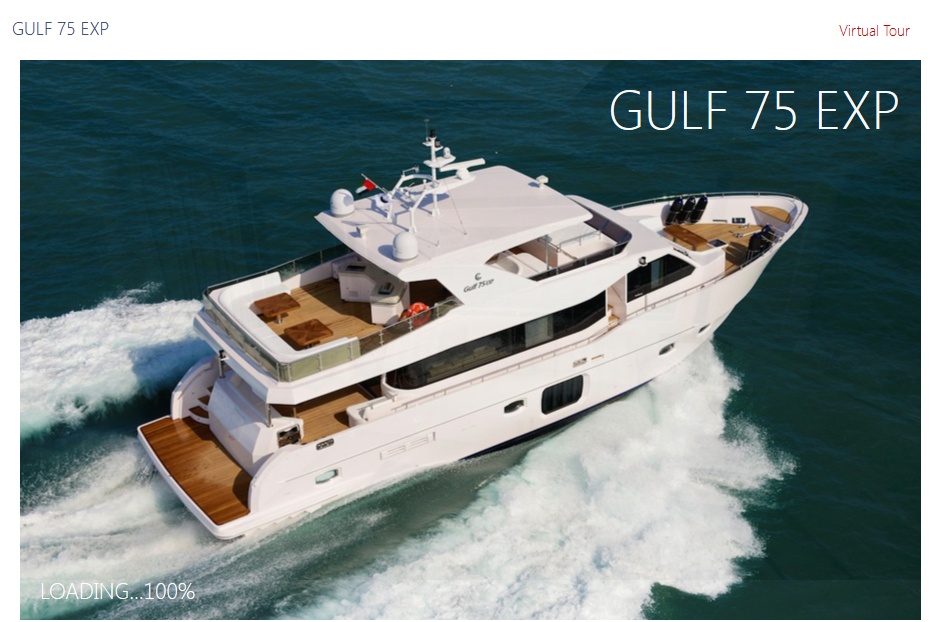 Gulf 75 Exp virtual tour opening screen