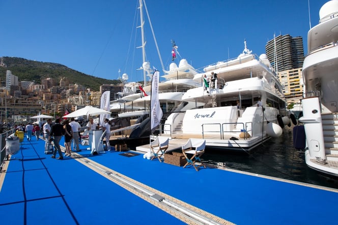 Majesty 135 M/Y Jewel on display at the Monaco Yacht Show