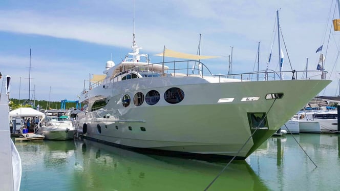 Majesty 105 superyacht on display at the Phuket Int'l Boat Show