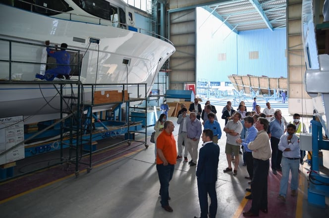 ICOMIA factory tour at Gulf Craft shipyard