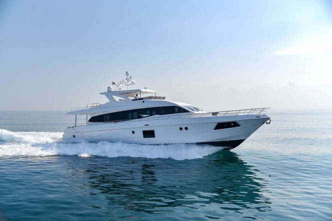 Majesty 90 on its first sea trial