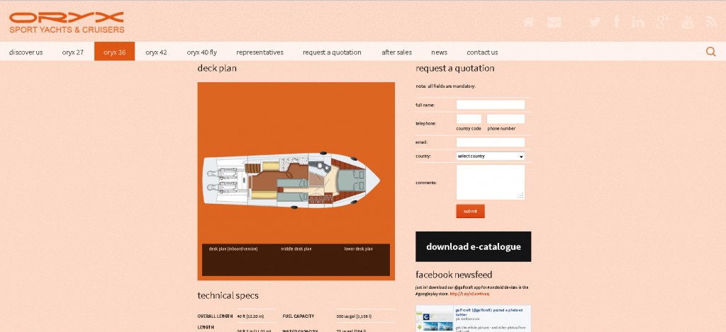 新版大羚羊游艇网站产品页面