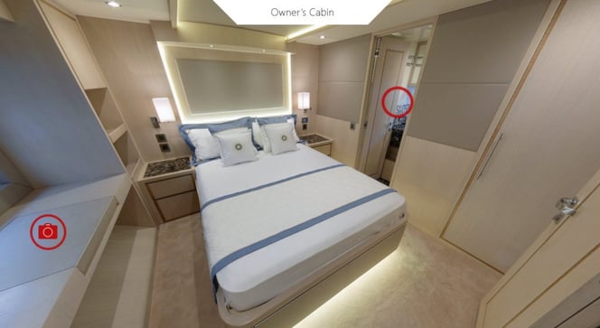 Nomad 55 virtual tour- screen shot- owner's cabin