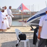 Oman Minister of Sports during his pass through Gulf Craft stand at the Marina