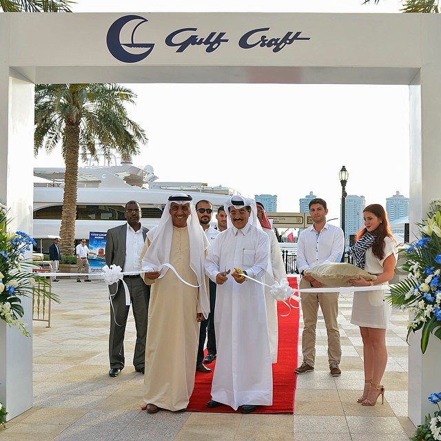 Dr. Hamad Abed Al Aziz Al Kuwari (right), Qatar Minister of Culture and Mr. Mohammed Alshaali, Chairman of Gulf Craft (left) officially opened the Gulf Craft Exclusive Preview