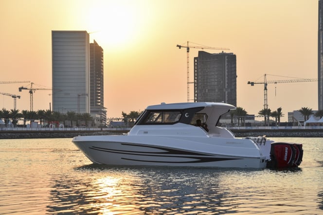 The all-new Silvercraft 31 HT during its arrival in Lusail, Doha