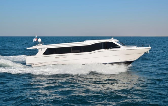 Waveshuttle 56 launching at the Dubai International Boat Show