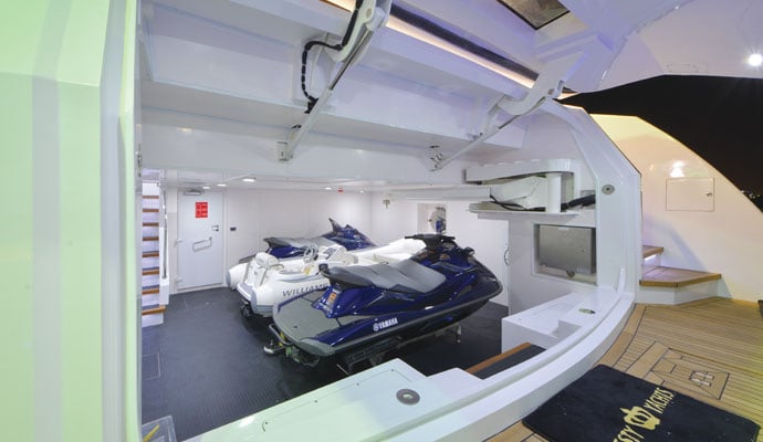 The aft garage on the 122 is the largest tender garage in the Majesty range. - See more at: http://blog.gulfcraftinc.com/majesty-122-yachting-royal-by-ocean-magazine/#sthash.lzQNiog0.dpuf
