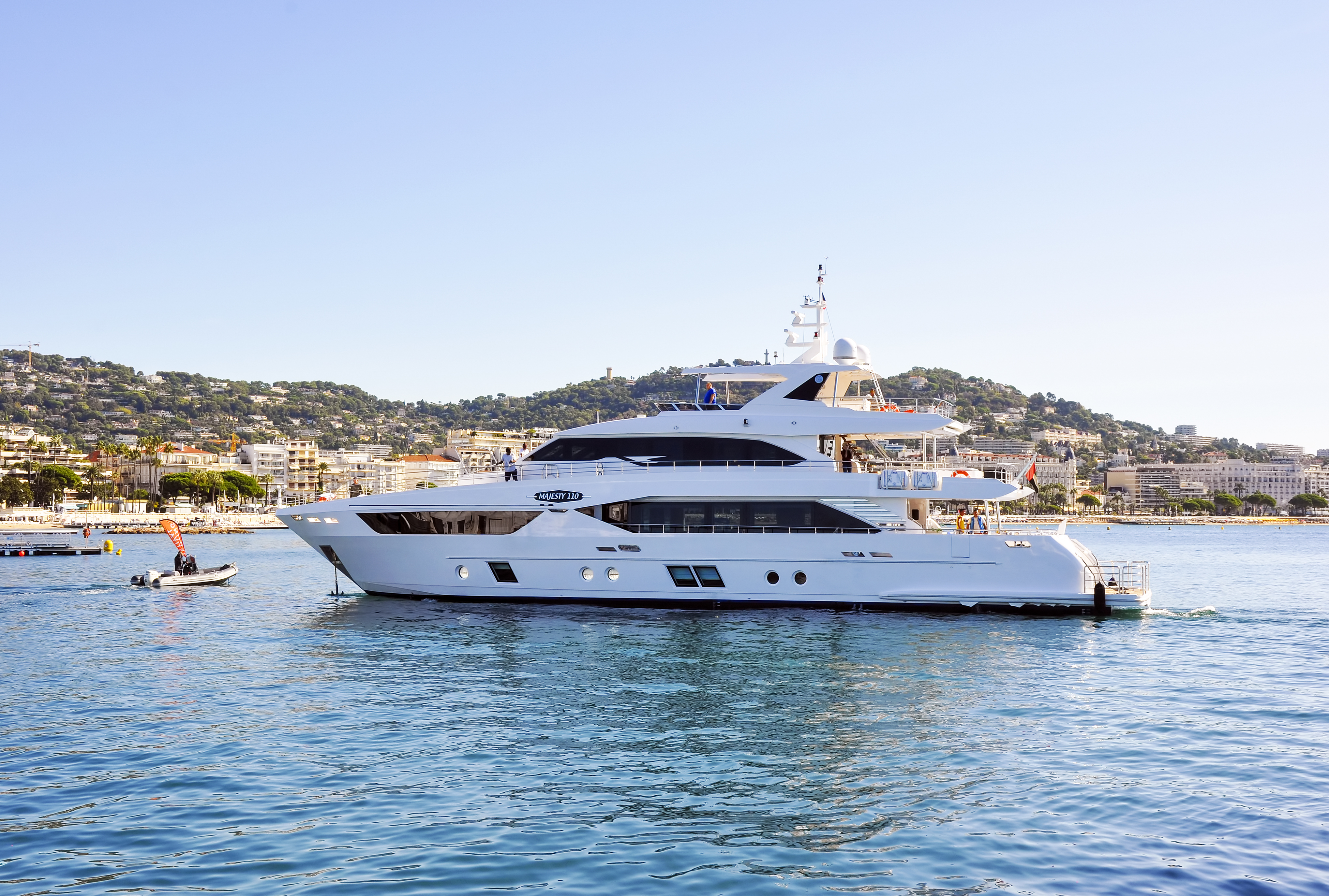 Majesty 110 as it enters Cannes Yachting Festival copy